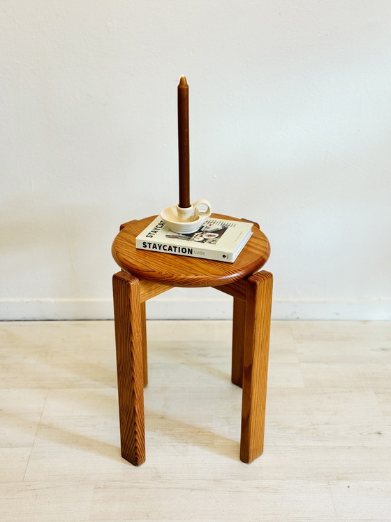 Image 1 of Sgabello vintage in pino massello – stile modernista scandinavo