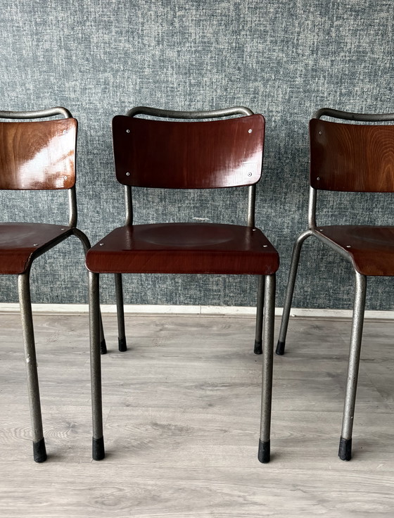 Image 1 of Set di 3 sedie vintage Gispen 106 "TU Delft".