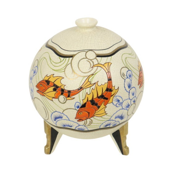 Image 1 of Rare Art Deco Vase Fish Orchids