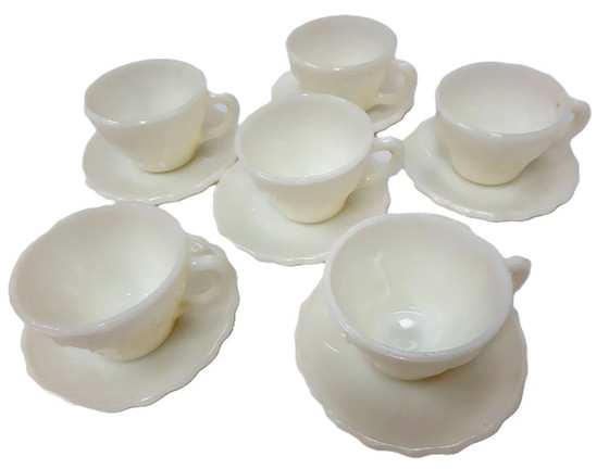 Image 1 of Set van 6 vintage kopjes en schotels van Chinees porselein