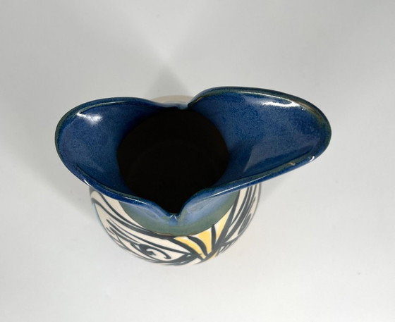 Image 1 of Alfonso Otero Regal “Picasso Face” Vase – Signed Art Ceramic / Cubist Design (20 cm)