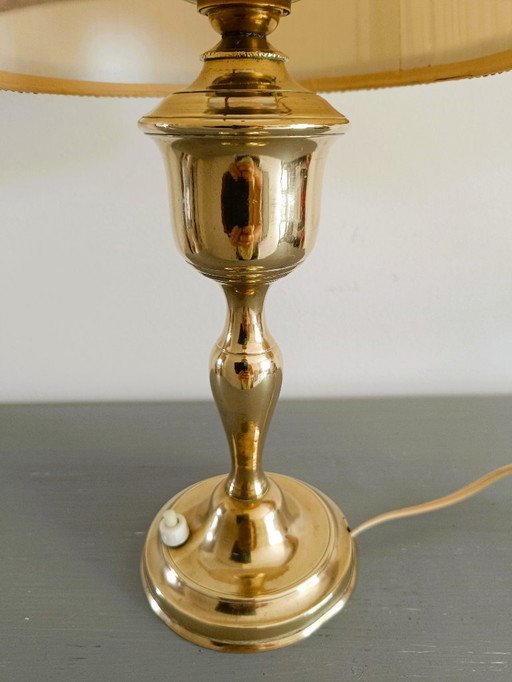 Art nouveau gilded table lamp