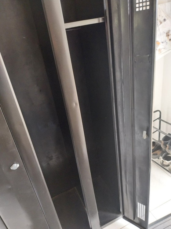 Image 1 of Vintage locker, old 2-door metal wardrobe, clothes rack