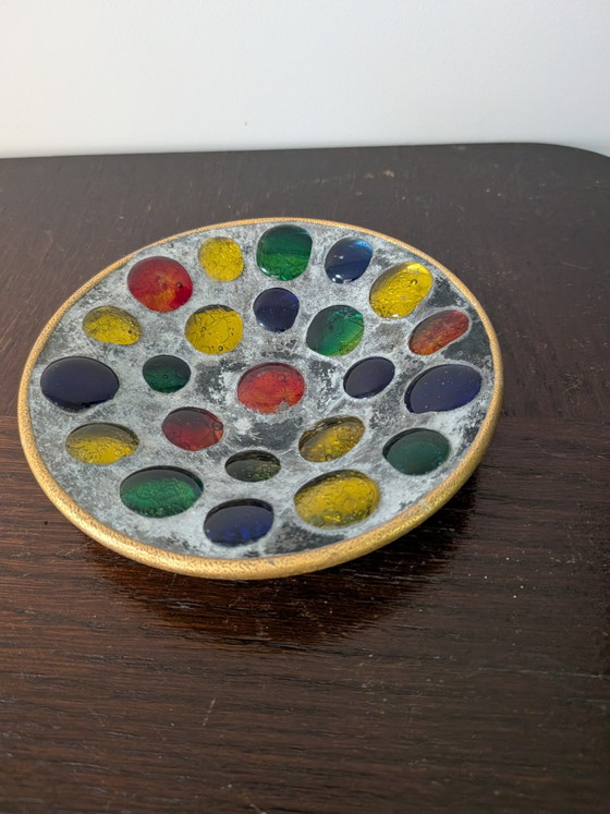 Piatto in mosaico di ciottoli Mid-Century anni '60 – Oggetti decorativi, Glass (photo 2 of 5)