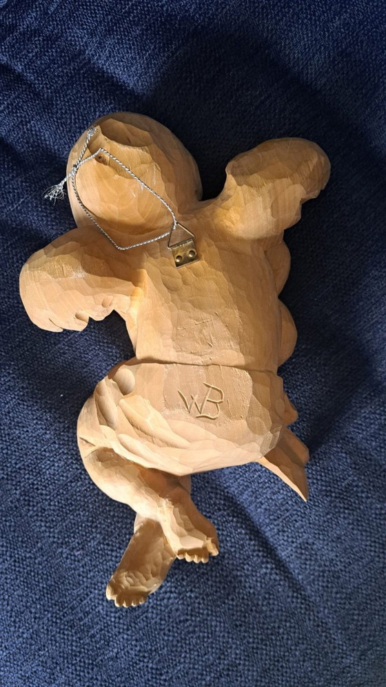 Image 1 of Hand-carved wooden Cherub