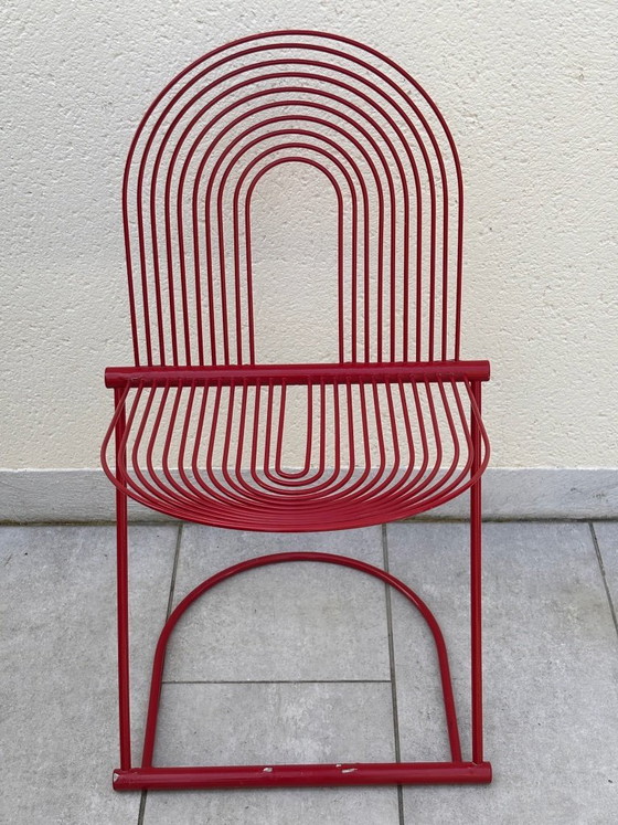 Image 1 of 2 sedie a dondolo di Jutta e Herbert Ohl Rosenthal Lübke, 1982, acciaio laccato rosso