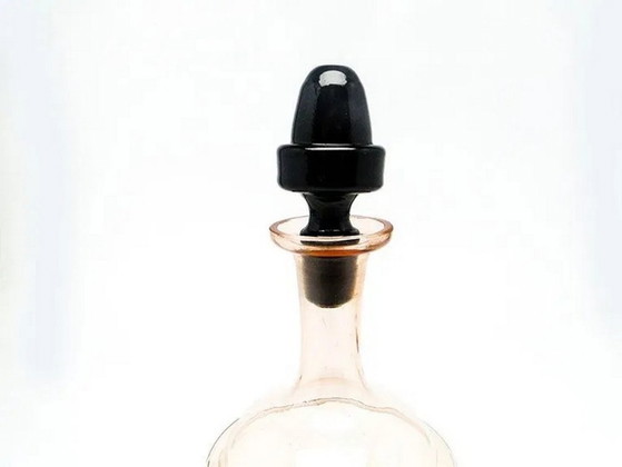 Caraffa Art Déco di Hortensja Glassworks, Polonia, anni '30, Bicchieri e caraffe, Vetro, Nero (foto 3 di 8)