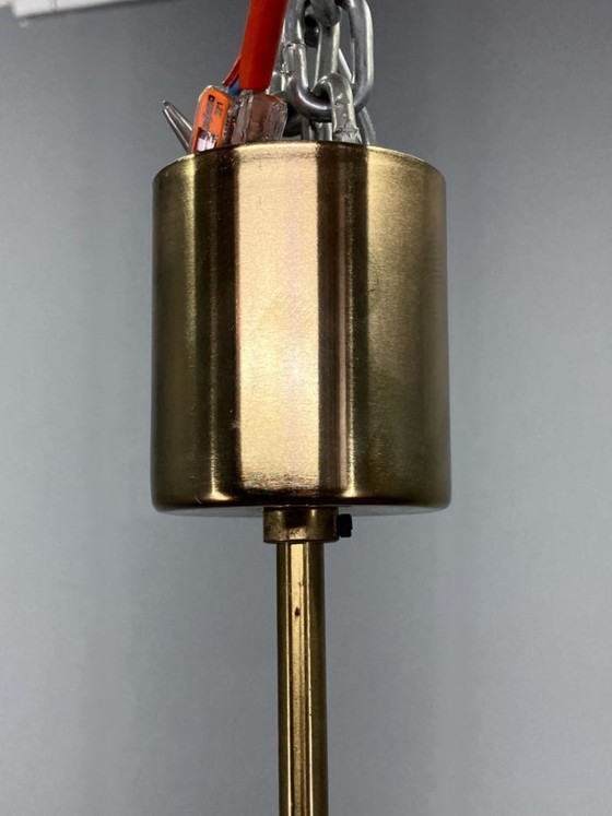 Image 1 of Kronleuchter aus facettiertem Glas, Messing, Jaroslav Bejvl Kamenický Šenov, 1960er Jahre, Tschechoslowakei