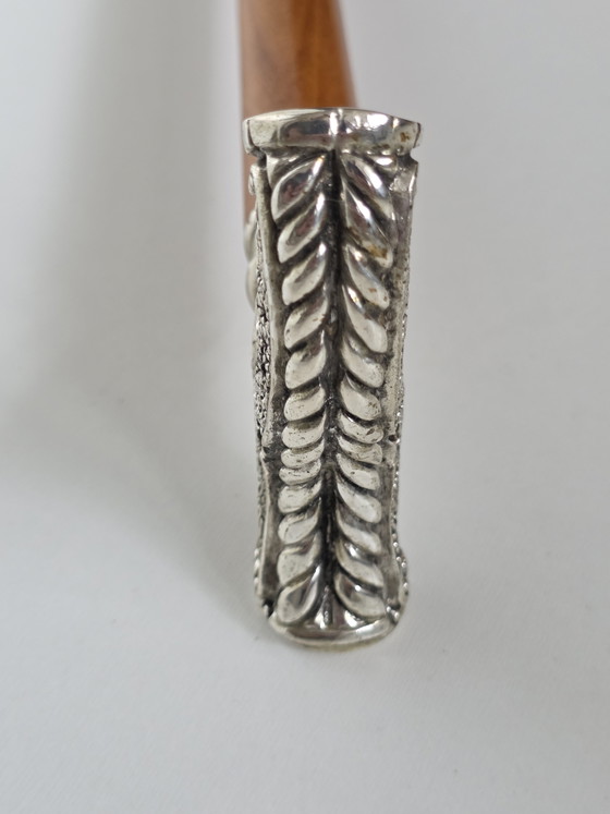 Elegante Italiaanse verzilverde wandelstok – Cadeaus, Silver, Wood (photo 7 of 9)