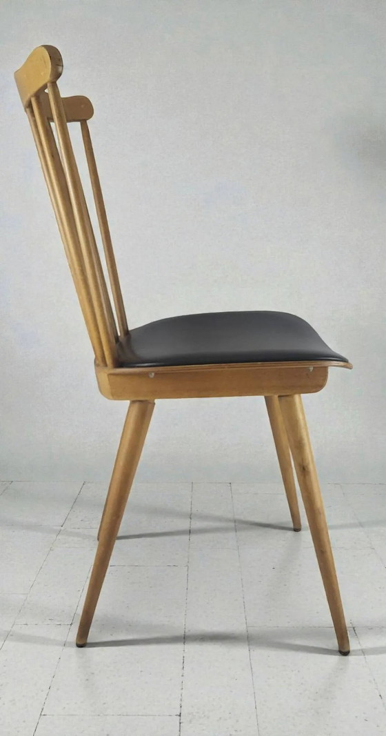 Menuet Stuhl von Baumann, 1960 – Esszimmerstühle, Wood, Skai (photo 4 of 8)