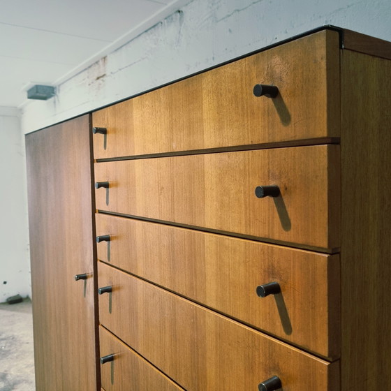 Image 1 of VSJ-125 Couchtisch aus Teakholz und schwarzem Metall, Kurt Gunther und Horst Brechtmann für Fristho, 1960er Jahre