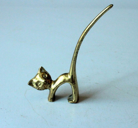 Messing Kat Ringhouder - Briefopener - Vintage, Decoratieve objecten, Gold (foto 6 van 7)