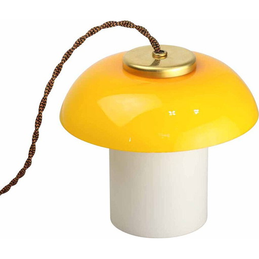 Vintage glass and brass lamp