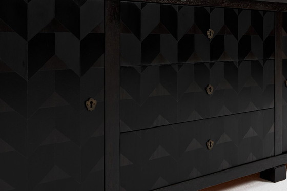 Image 1 of Brutalist Oak Craftsmanship Sideboard, 1960s, Germany, Brass Accents