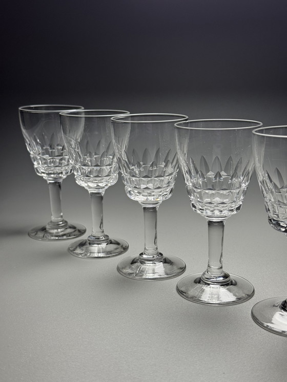 Image 1 of Val Saint Lambert "Service Mery" anni '40 - Set di 8 bicchieri da vino da dessert o da porto in cristallo