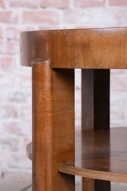 Restaurierte Art-Deco-Stehlampe, Buche, Nussbaum, neue Elektrifizierung, Tschechien, 1930er Jahre (photo 2 of 10)