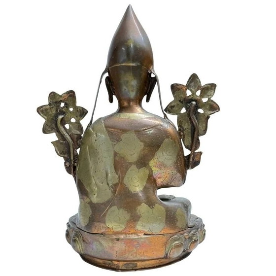 Antiguo Lama Tsongkhapa dorado al fuego en bronce – Ladakh – Siglos XVIII-XIX – Lote 435 – Esculturas, Bronze (photo 5 of 10)