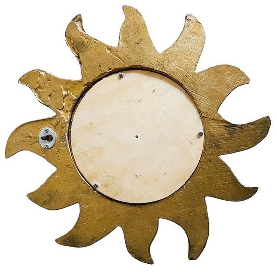 Image 1 of Vintage gold sunburst sun mirror Hollywood Regency 28 cm 1980s