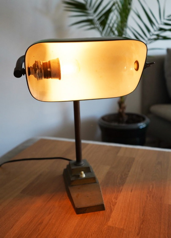 Image 1 of Art Deco Table Lamp ASTAX / Vintage Banker's Lamp / Classic Desk Lamp / Notary Lamp