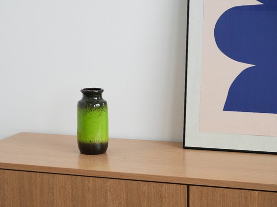 Image 1 of Grüne Keramikvase, deutsches Design, 1970er Jahre, hergestellt in Deutschland