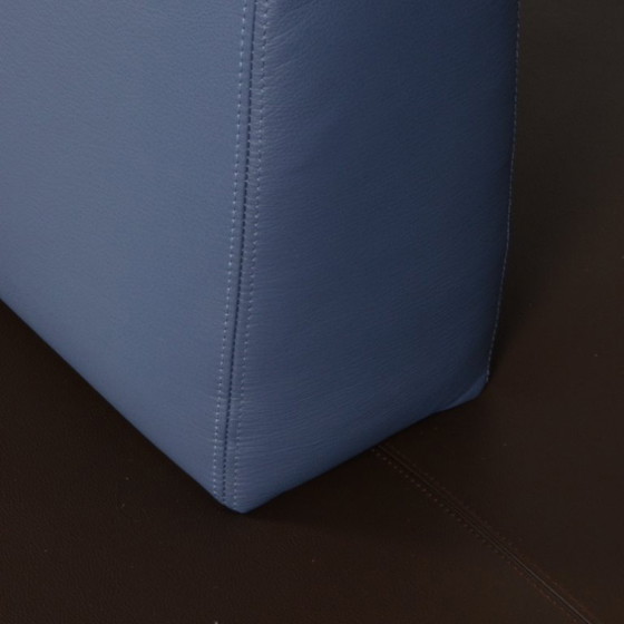 1x Kusch & Co Terminal Bank, Blauw/Bruin Leder – Bankjes, Leather, Metal (photo 3 of 5)