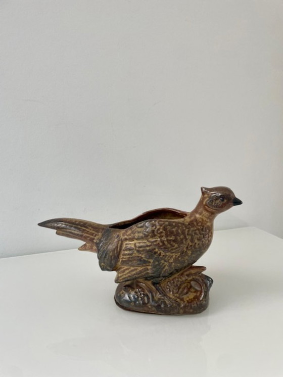 Image 1 of Pot de fleurs vintage figuratif en forme de faisan