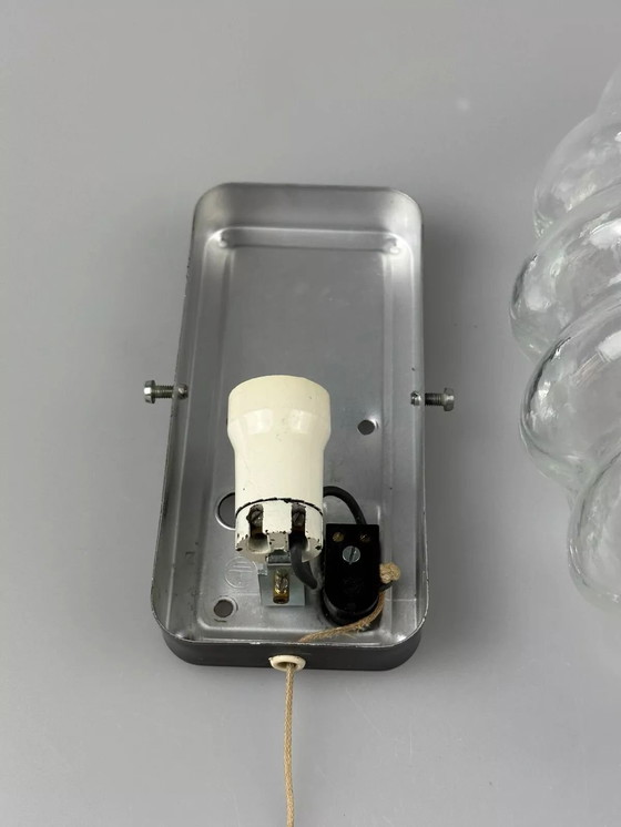 Image 1 of 60s 70s wall lamp made of glass & metal Bubble Wall Sconce Space Age Design