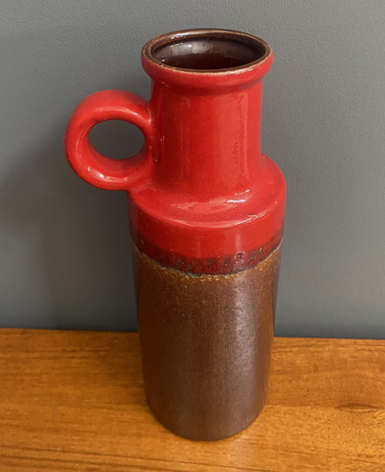 Image 1 of Vaso Scheurich modello 401-28 in rosso e marrone WGP