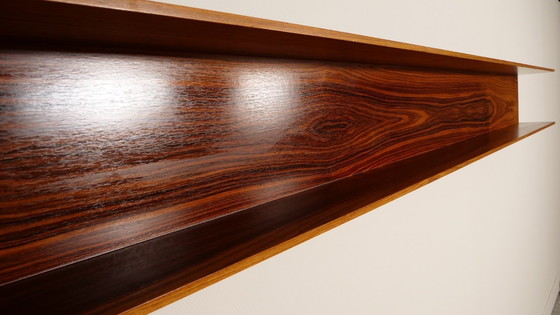 Image 1 of Vintage boekenplank in palissander | wandplank | Walter Wirz voor Wilhem Renz | 240 cm