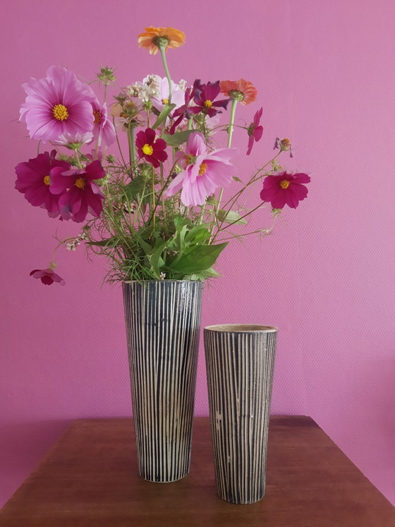 Magnifico set di Vasi decorativi in ceramica Mid-Century anni '50, Design Vintage Fatto a Mano (photo 12 of 12)