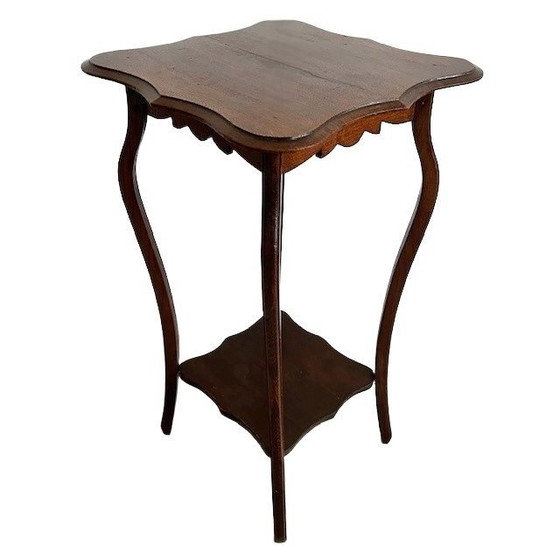 Image 1 of Elegante hoge vintage antieke art nouveau plantentafel eiken 1920's