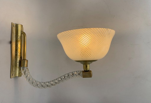 COPPIA applique lampade da parete attribuito a Venini reticello made italy