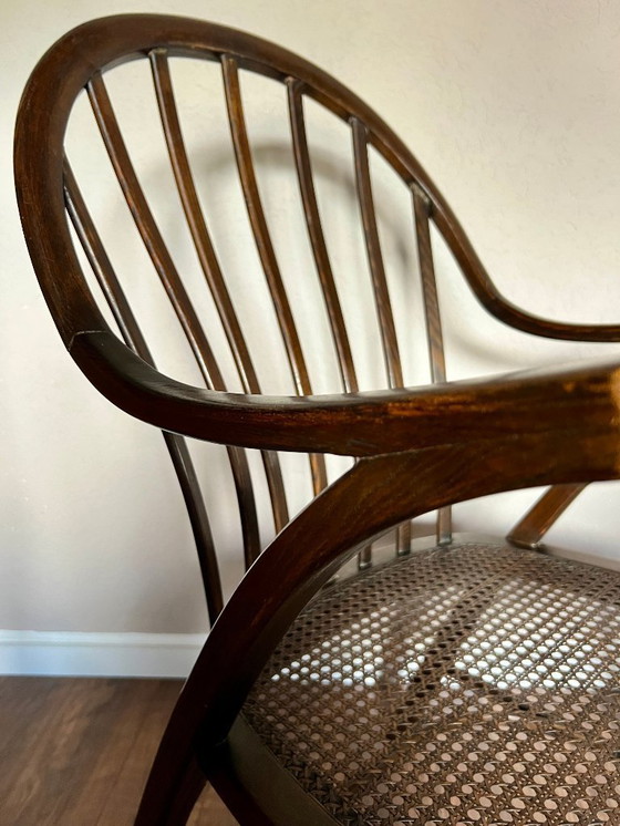 Image 1 of Une pièce unique ! Une chaise Art Déco du fabricant de meubles Kepler &amp; Bruy Zuffenhausen. Chaise en bois courbé avec cannag