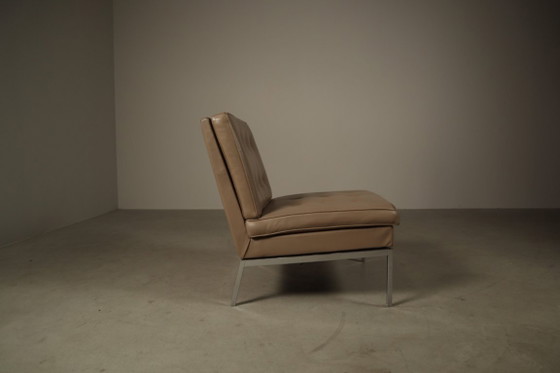 Poltrona Florence Knoll, Poltrone, Cromo, Pelle, Beige, Vintage (foto 14 di 15)