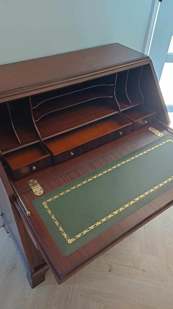 Bureau Met Groen Lederen Blad - Heldense – Leather, Wood (photo 5 of 12)