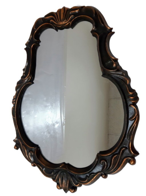 Vintage Ornate Russian Wall Mirror – Regal Elegance in Bronze & Gold