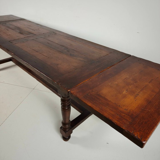 Image 1 of Large French oak monastery table 320/220 cm, early 20th century