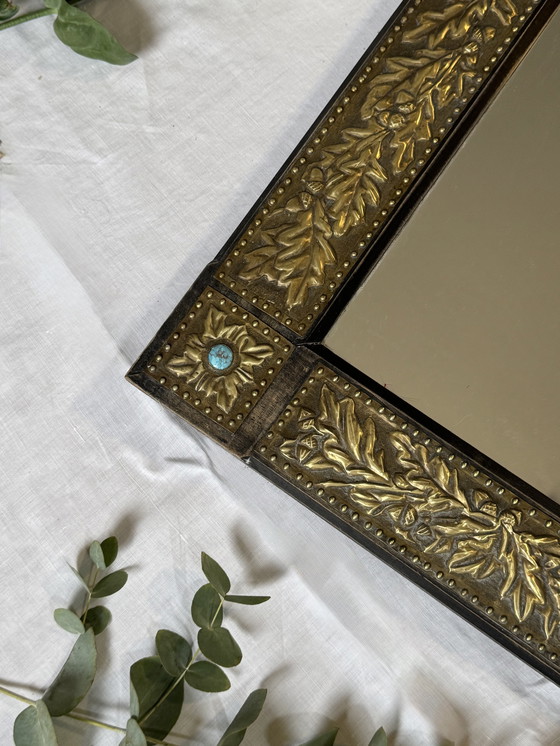 Image 1 of Rare vintage turquoise mirror
