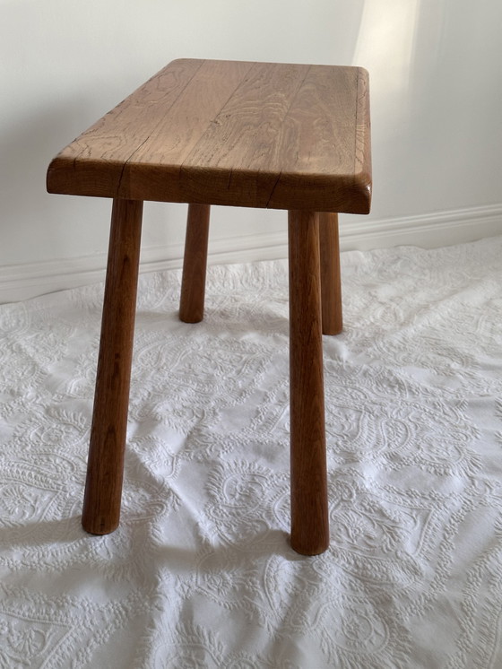 Image 1 of Brutalist bijzettafeltje eikenhout Meubelfabriek Oisterwijk plantentafeltje