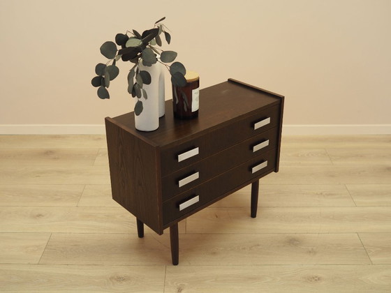 Cómoda danesa chapada en roble con patas cónicas, estilo moderno escandinavo de los años 80. – Wood (photo 6 of 10)