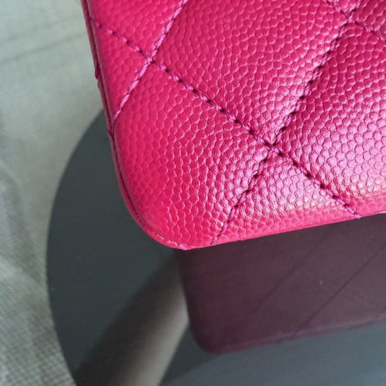 Image 1 of Chanel 2.55 Reissue 225 - 24 cm Caviar Steppleder, Pink, Goldbeschläge, Serie 23