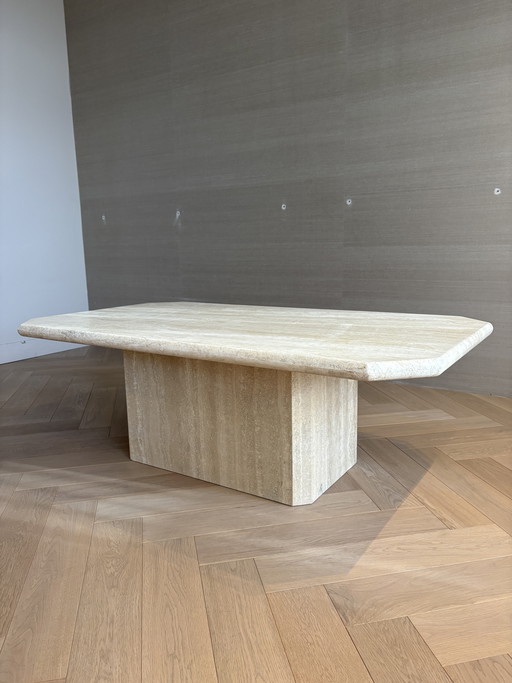Vintage travertine marble coffee table
