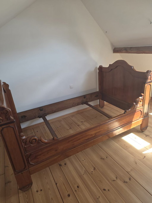 Letto antico in legno massello di ciliegio – tweepersoonsbedden, Wood (photo 2 of 10)