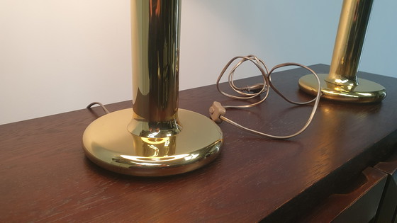 Image 1 of 2x regency messing tafellamp Baulmann Leuchten, Duitsland jaren 80