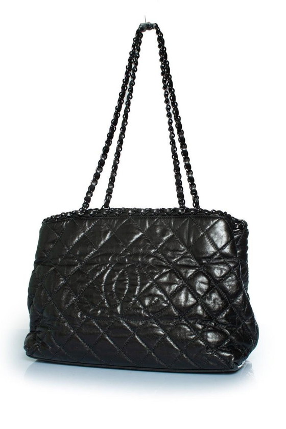 Image 1 of Chanel, quilted chain me tote in black