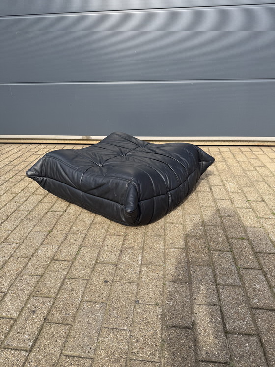 Image 1 of 100% authentic Togo Ligne Roset pouf in original black leather