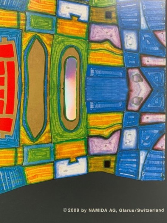 Image 1 of Friedensreich Hundertwasser: "Cinese tropicale". Litografia offset in cornice da galleria con vetro acrilico antirifle