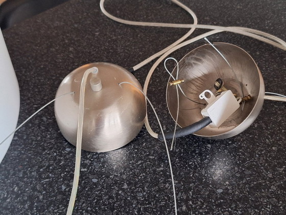 Lámparas colgantes de diseño Egoluce Pathos, juego de 2, diseño italiano, Vidrio, Metal, Blanco, Modern (foto 11 de 15)