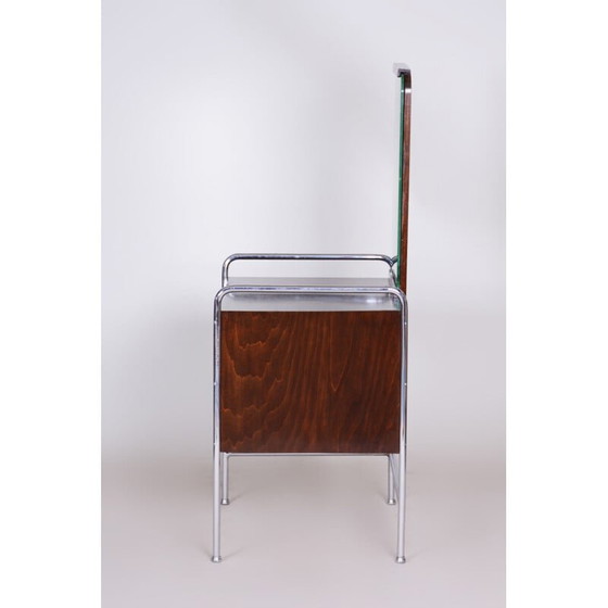 Image 1 of Vintage bauhaus vanity in beech and chrome, 1930