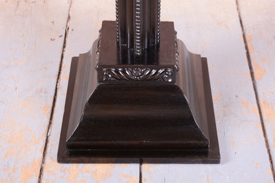 Restaurierte Art Deco Stehleuchte, Buche, Eiche, neue Elektrifizierung, Tschechisch, 1910er Jahre (Foto 7 von 13)